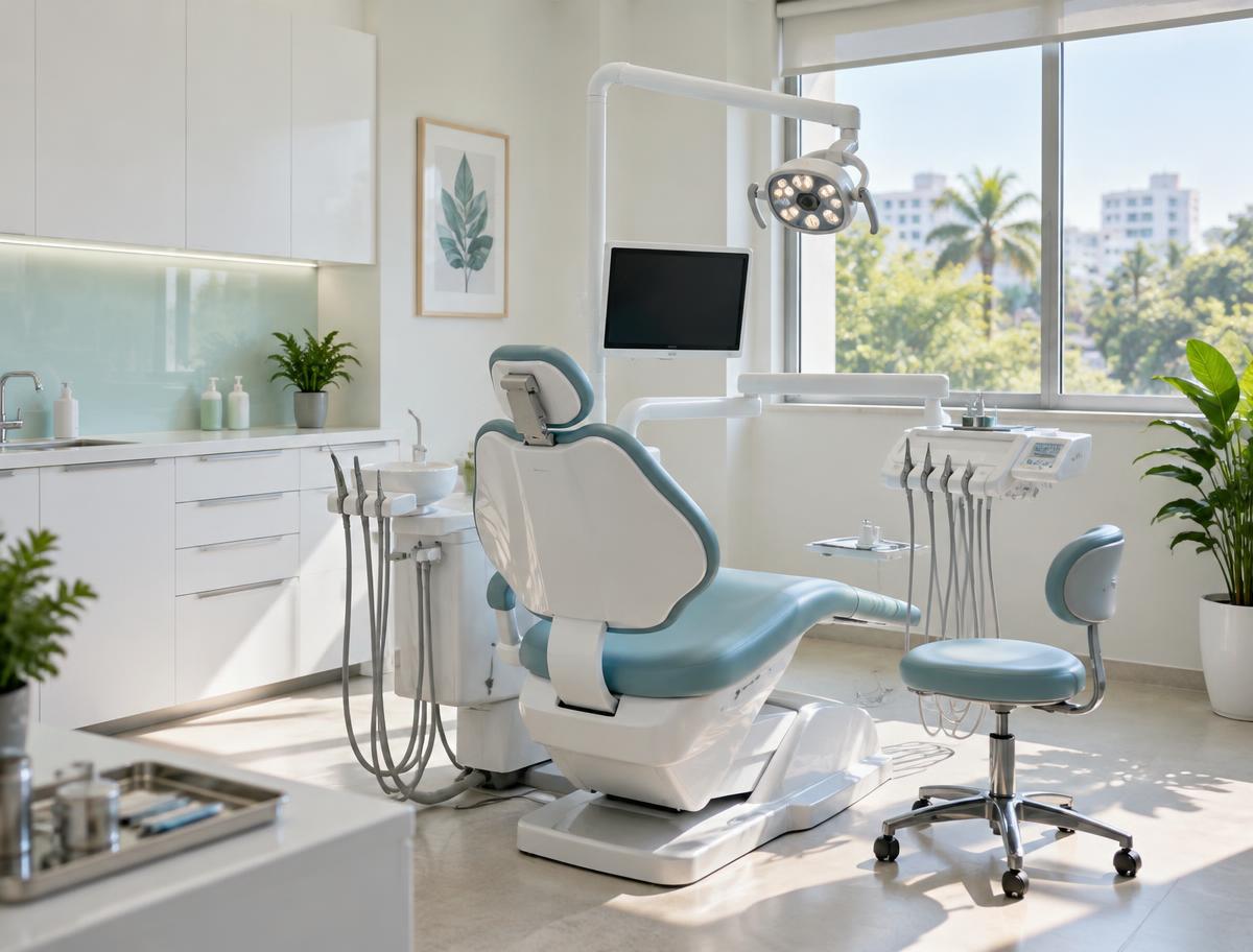 Illustrative image of a welcoming modern dental treatment room
